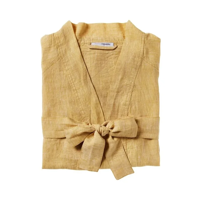 Vintage Washed Linen Sorbet Bathrobe