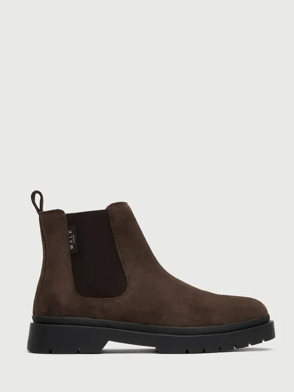 Walk London Brown Suede Callum Chelsea Boots