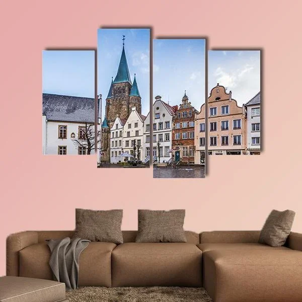 Warendorf Town Cobblestone Square Canvas Wall Art