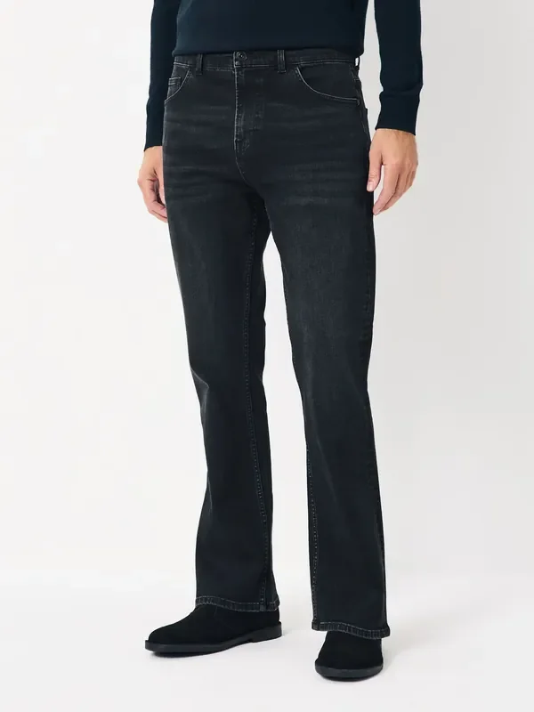 Washed Black Bootcut Fit Classic Stretch Jeans