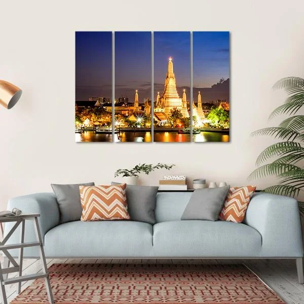 Wat Arun Temple In Bangkok Canvas Wall Art