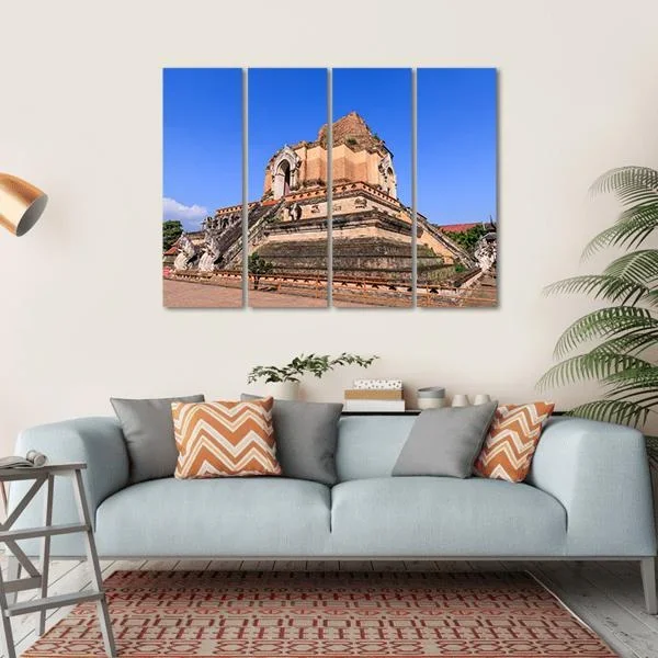 Wat Chedi Luang Temple In Chiang Mai Canvas Wall Art