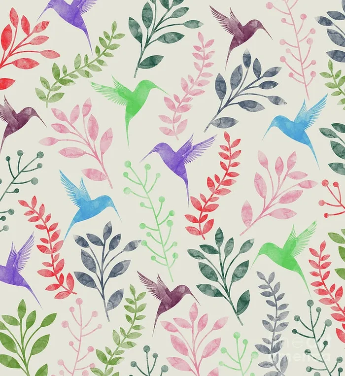 Watercolor Floral and Birds #4