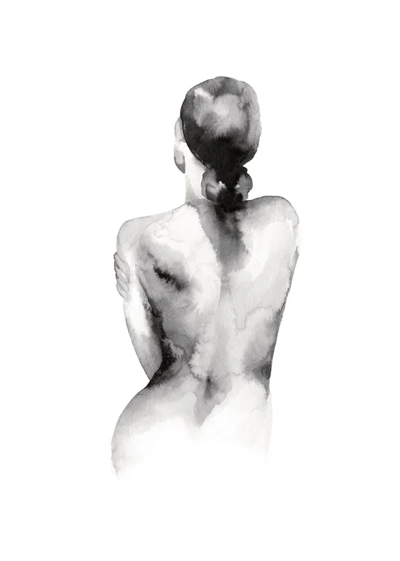 Watercolor Nude Print