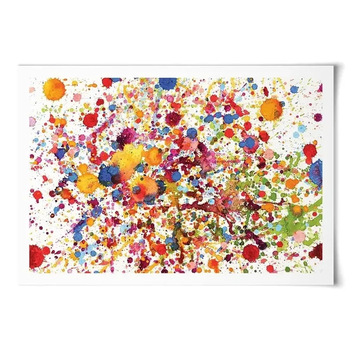 Watercolour Paint Splash Art Print