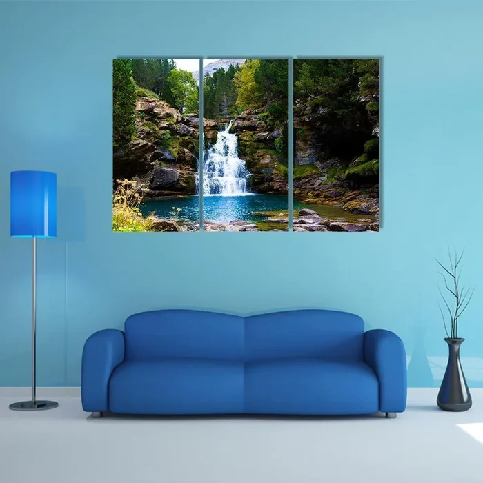 Waterfall in Monter Perdido Spain Canvas Wall Art