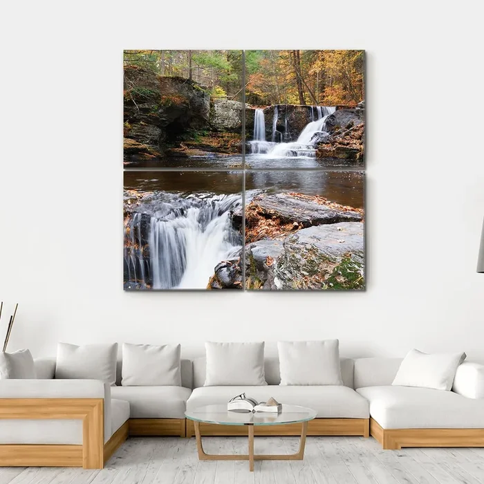 Waterfall In Mountain Canvas Wall Art