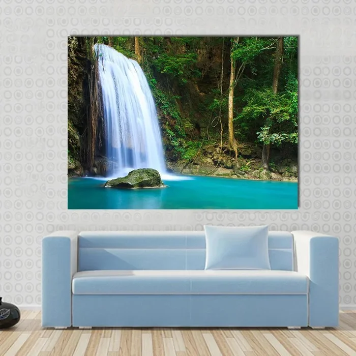 Waterfall in the Forest Canvas Wall Art