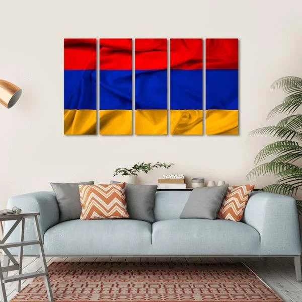 Waving Armenia Flag Canvas Wall Art