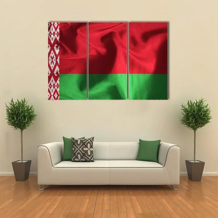 Waving Belarusian Flag Canvas Wall Art