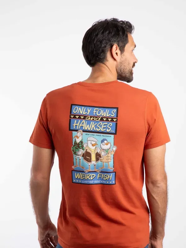 Weird Fish Orange Old Speckled Fin Back Print Artist T-Shirt