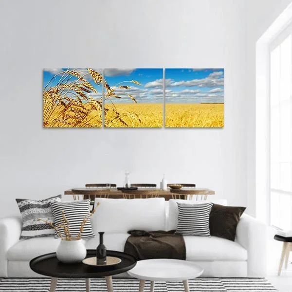 Wheat Field Panoramic Canvas Wall Art