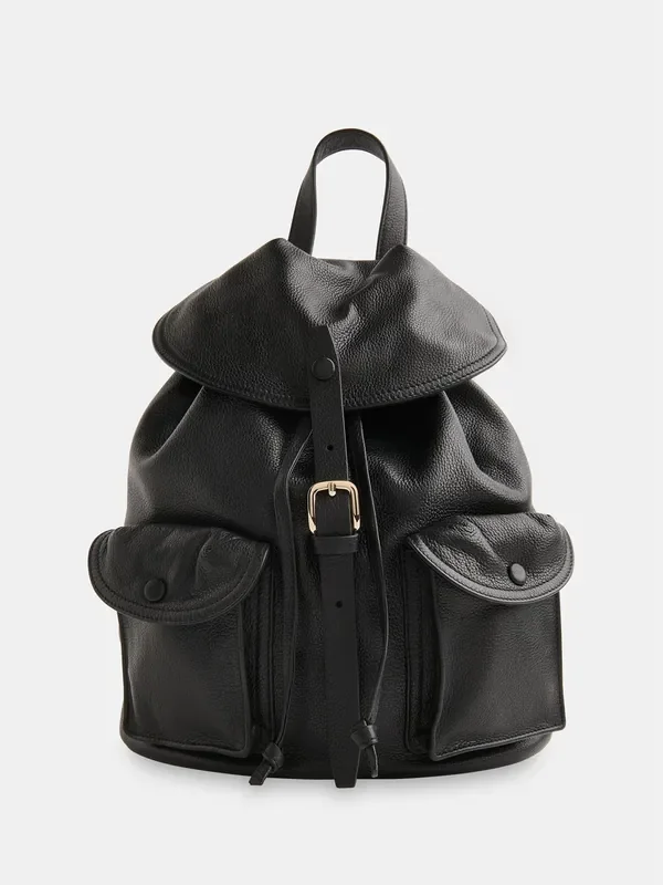 Whistles Black Sierra Pocket Detail Backpack