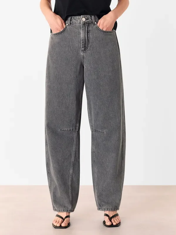 Whistles Grey Horseshoe Barrel Leg Jeans