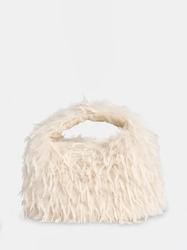 Whistles Nude Luz Satin Ruched Mini Bag