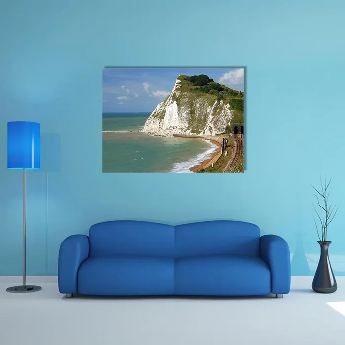 White Chalk Cliffs by the Sea Canvas Wall Art