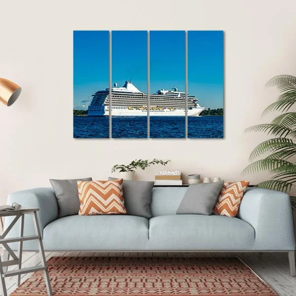 White Cruise Ship Canvas Wall Art