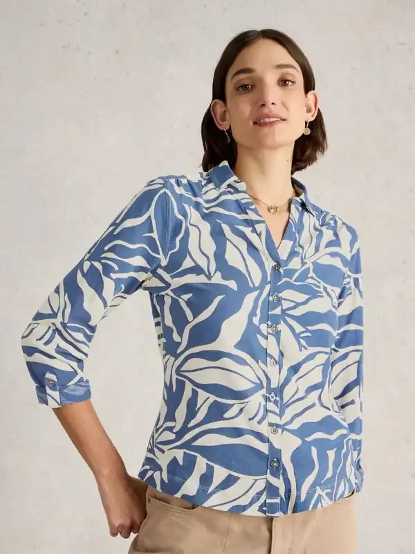 White Stuff Blue Annie Jersey Shirt