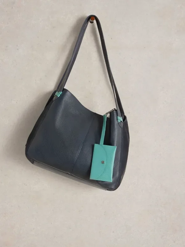 White Stuff Blue Hettie Leather Tote Bag