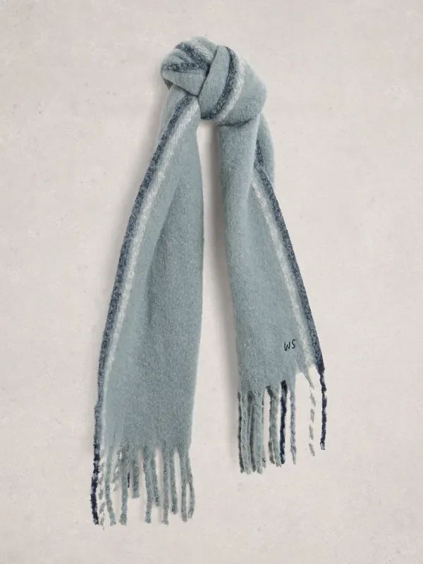 White Stuff Blue Shelly Brushed Scarf