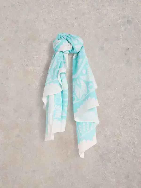 White Stuff Blue Sunny Days Square Scarf