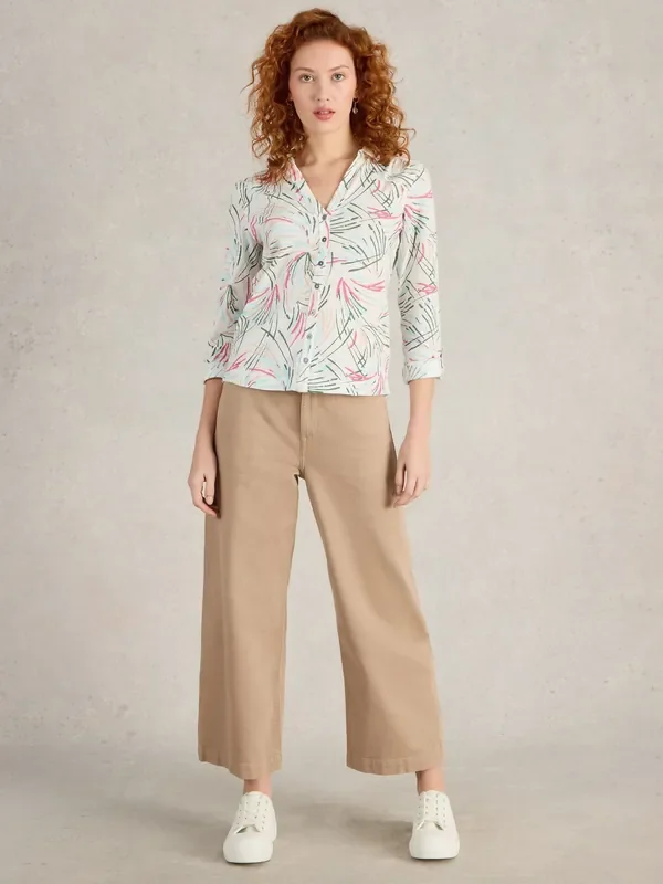 White Stuff Green Annie 100% Cotton Jersey Shirt