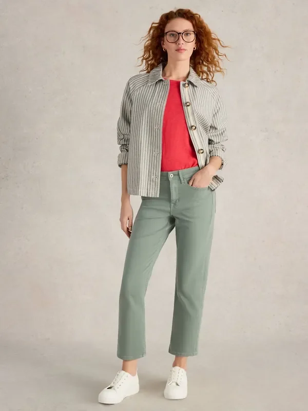 White Stuff Green Blake Straight Crop Jeans