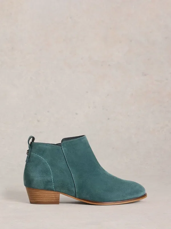 White Stuff Green Wide Fit Suede Ankle Boots