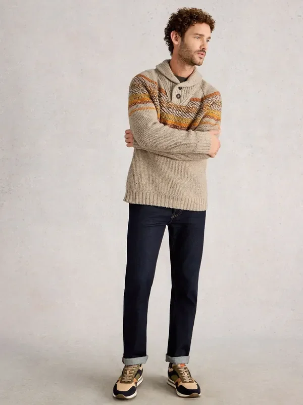 White Stuff Natural York Texture Shawl Neck Jumper
