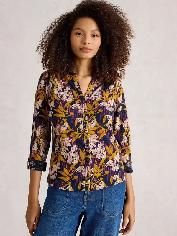 White Stuff Purple Annie Jersey Shirt