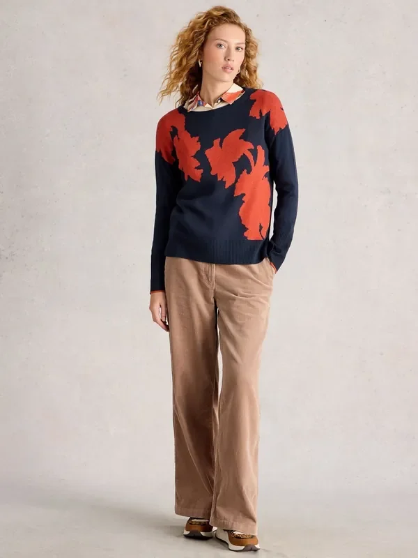 White Stuff Red/Blue Olive Jumper