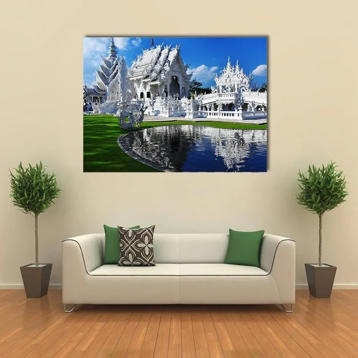 White Temple in Chiang Rai Canvas Wall Art