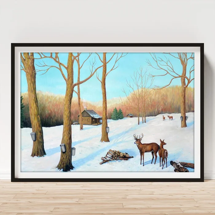 Winter Cabin Art Print