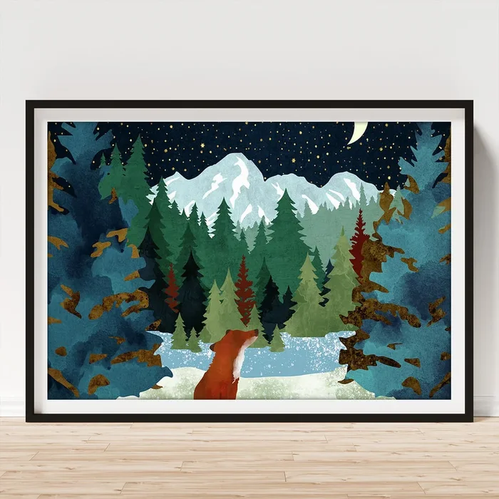 Winter Fox Vista Art Print
