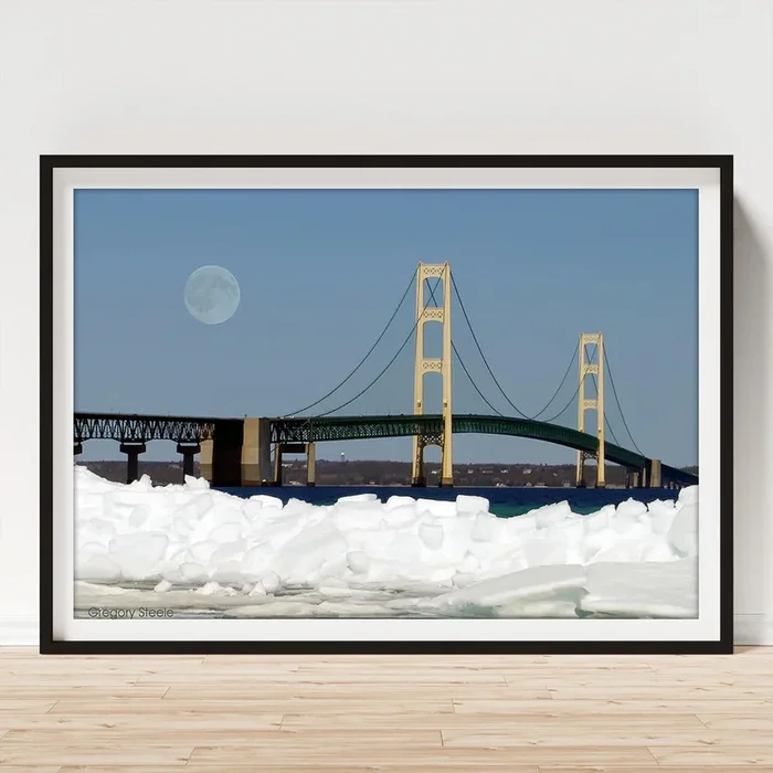 Winter Mackinac Bridge Art Print