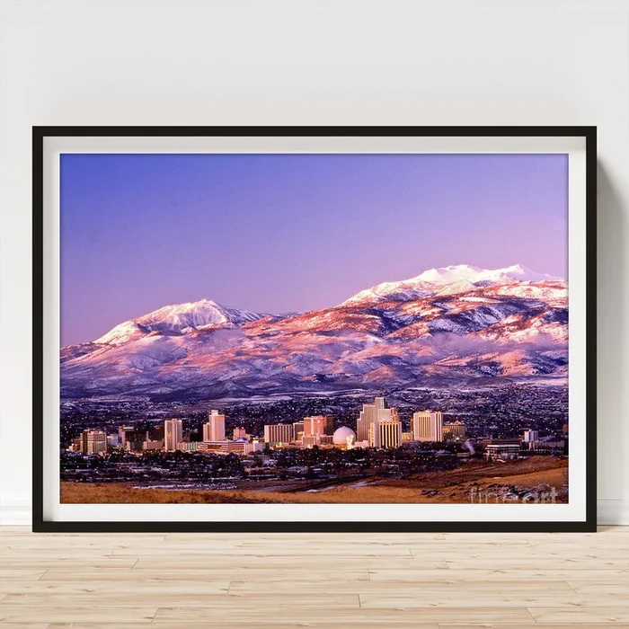 Winter Skyline of Reno Nevada Art Print