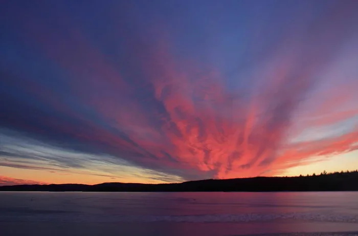Winter Sunset at Quabbin Reservoir