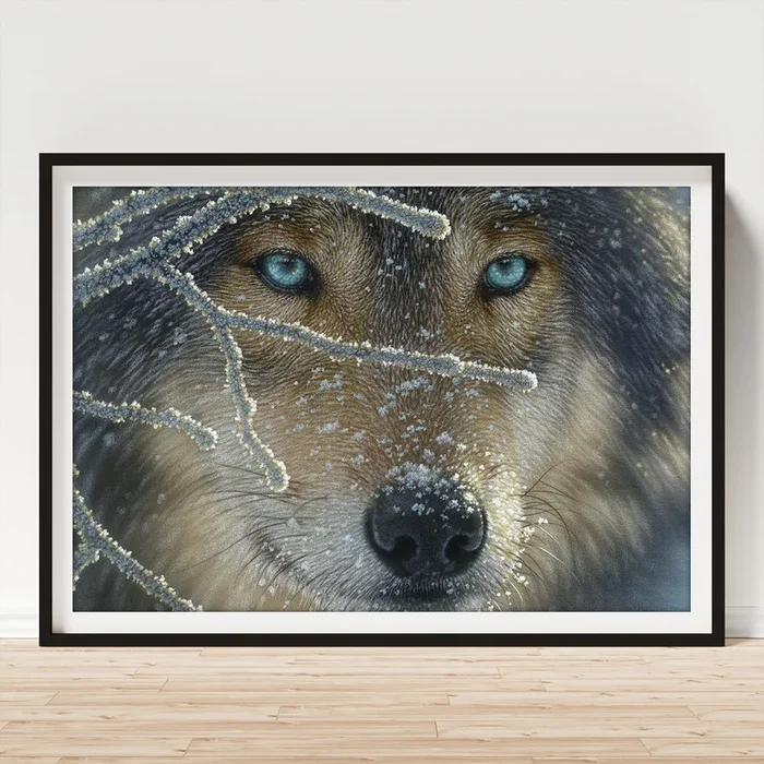 Wolf Portrait – Fire in Ice Art Print