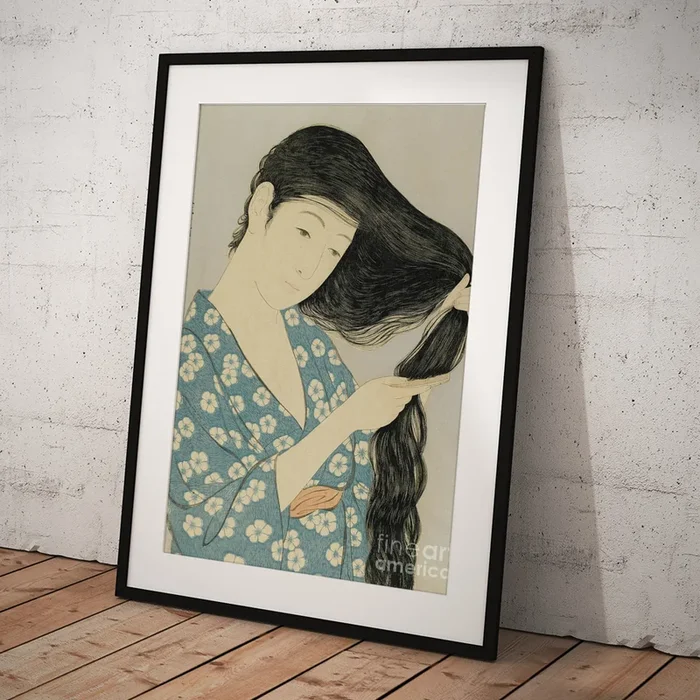 Woman Combing Her Hair, Taisho era, March 1920 Art Print