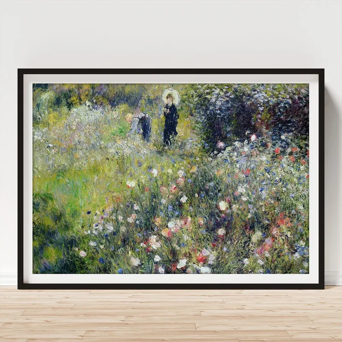 Woman With A Parasol In A Garden, 1875 Art Print