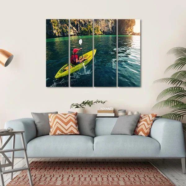 Woman With The Kayak Canvas Wall Art