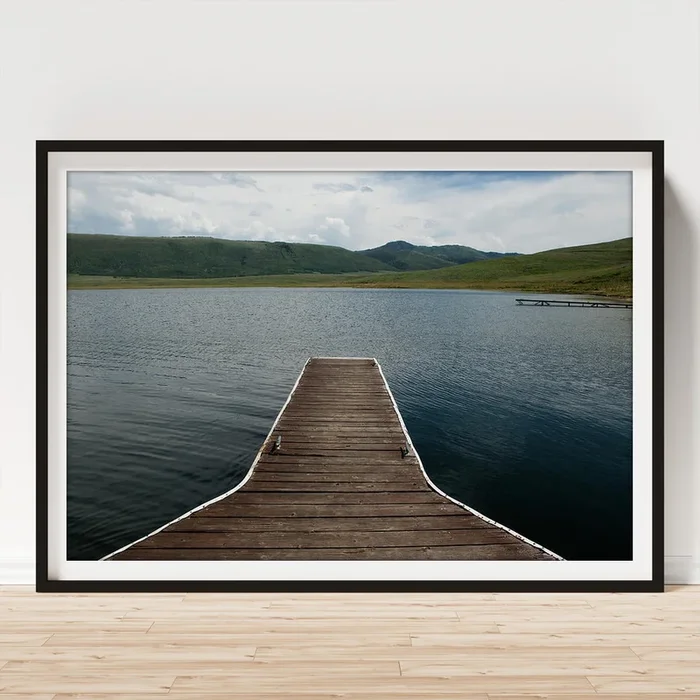 Wooden Piers At Strawberry Reservoir, Heber City, Utah, Usa Art Print