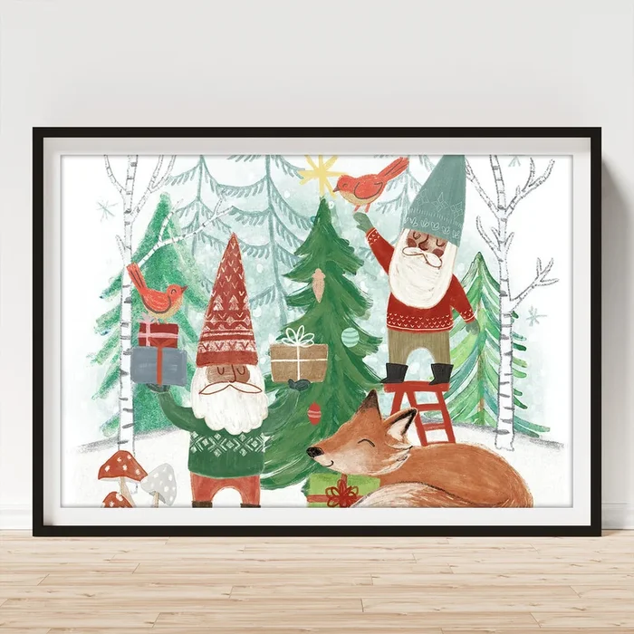 Woodland Gnomes Vi Art Print