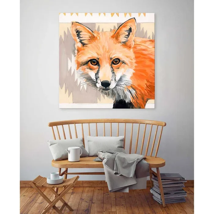 Woodland Life – Aztec Fox Canvas Wall Art