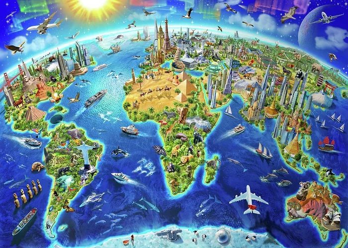 World Landmarks Globe