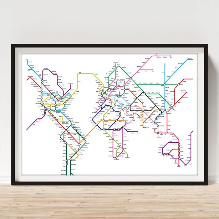 World Metro Subway Map Art Print