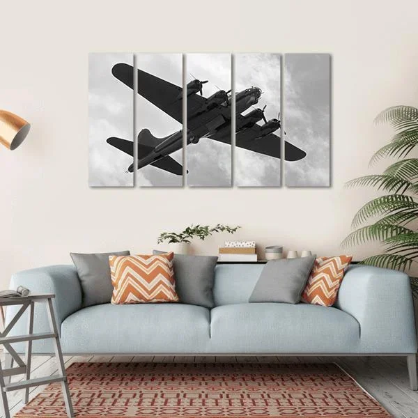 World War II Era Heavy Bomber On A Mission Canvas Wall Art