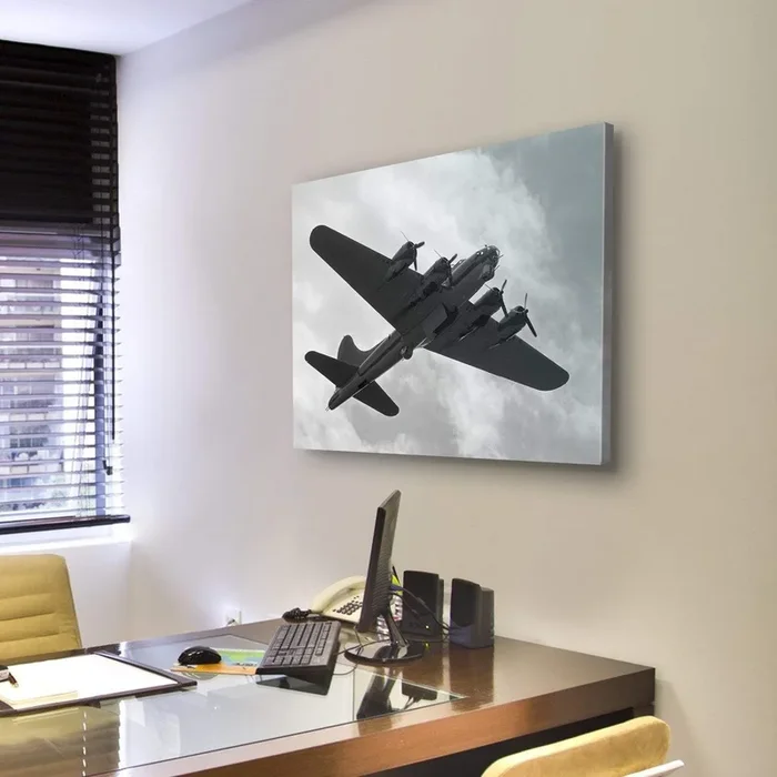 World War Ii Heavy Bomber on a Mission Canvas Wall Art
