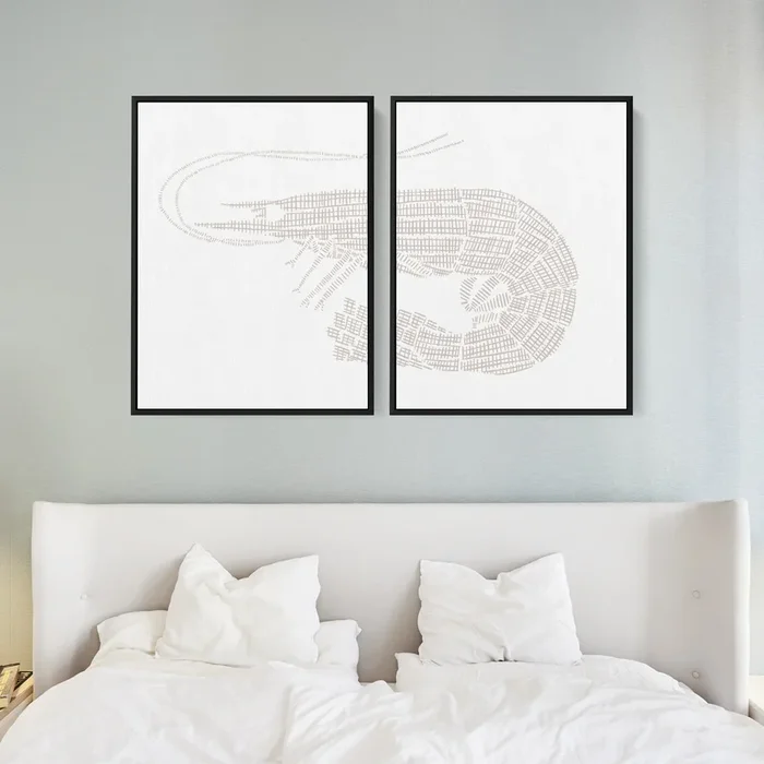 Woven Shrimp Diptych – Set of 2