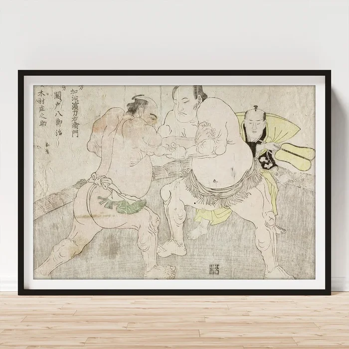 Wrestlers Kajigahama Rikiemon Of The Eastern Group Art Print